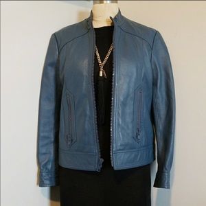 Marc Jacobs Blue Leather Jacket New!
